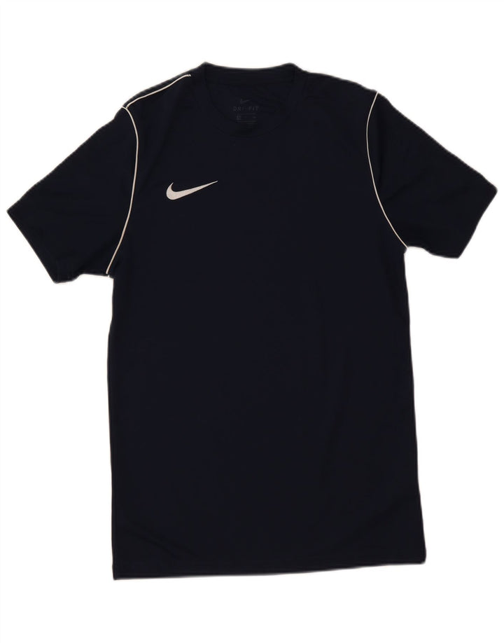 Męski T-shirt Nike Dri Fit, mały, granatowy, poliestrowy
