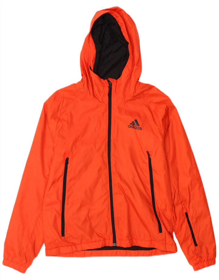 ADIDAS Mens Tracksuit Top Jacket Small Orange Polyester
