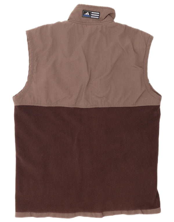 Męska kamizelka polarowa Adidas UK 42/44 Duży brązowy poliester z blokami kolorów