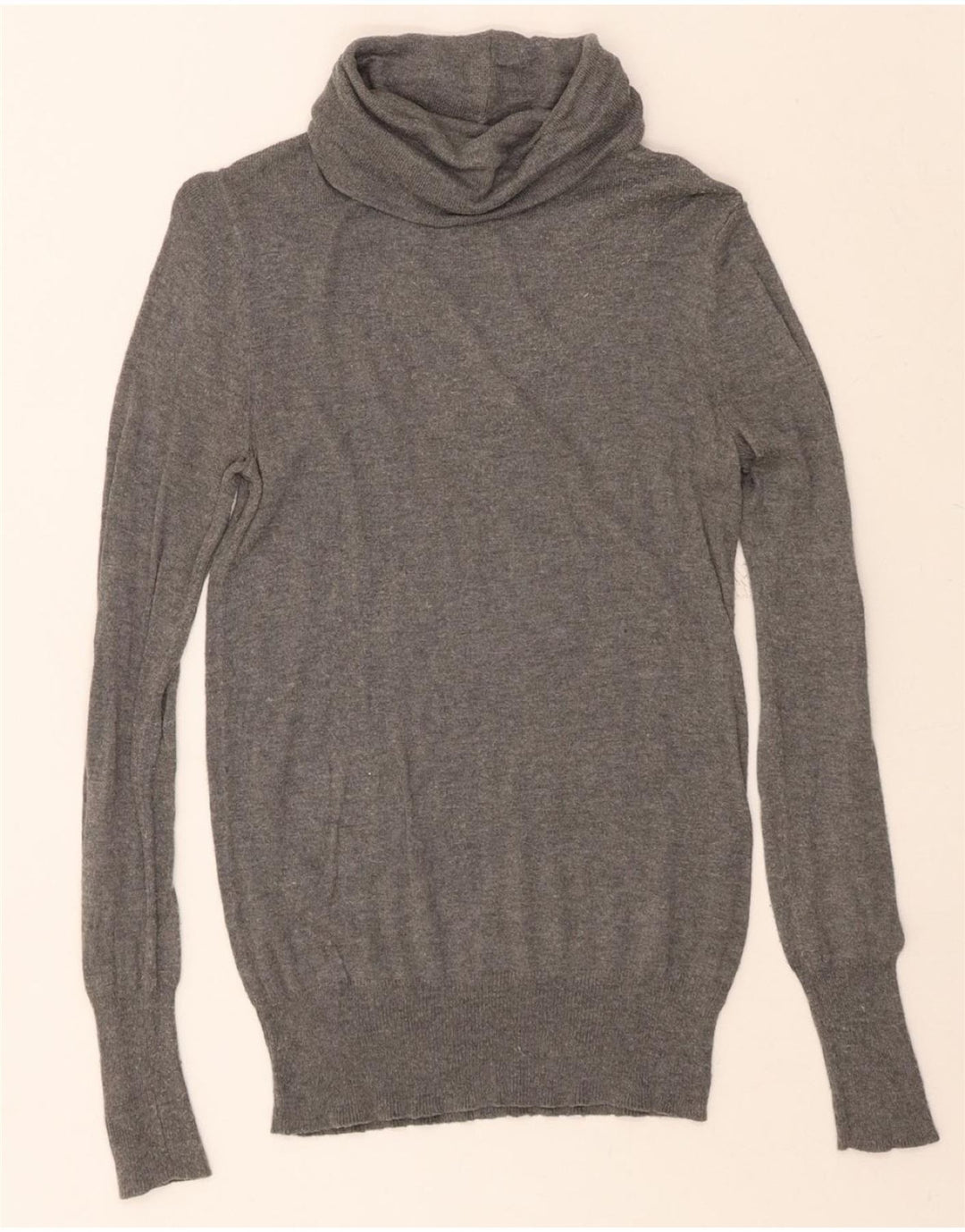 MOSSIMO Womens Roll Neck Jumper Sweater UK 10 Small Grey Nylon Vintage Mossimo and Second-Hand Mossimo from Messina Hembry 