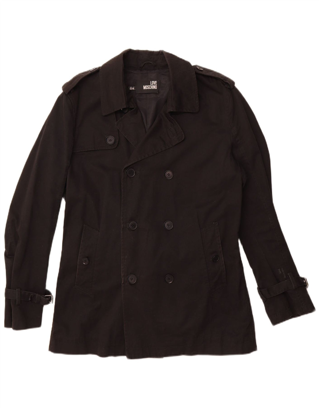 Płaszcz męski Moschino w groszki UK 42 XL, czarny, bawełniany