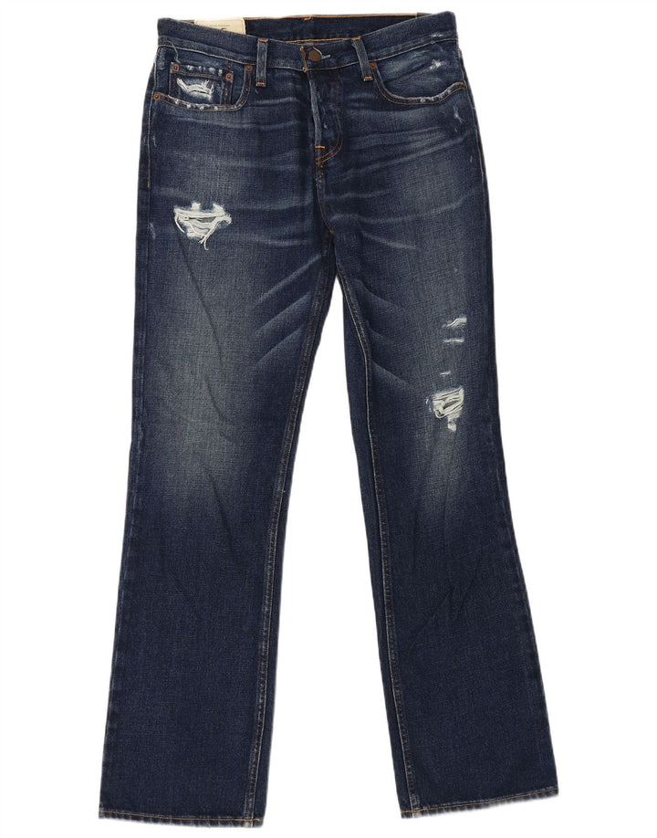 Męskie dżinsy Hollister Bootcut W32 L32, niebieska bawełna