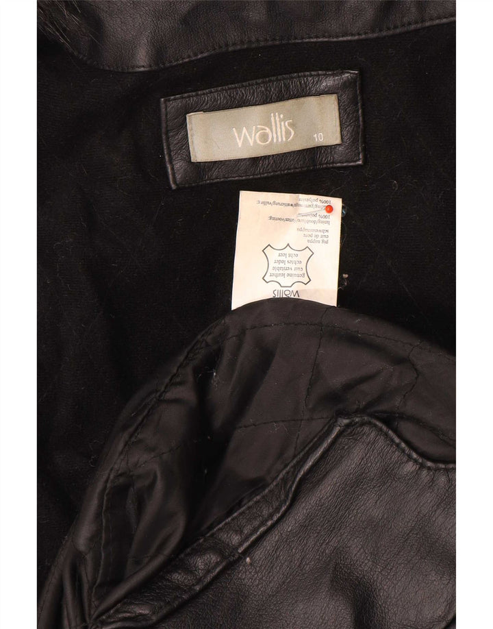 Damski płaszcz skórzany Wallis oversize UK 10, mały, czarny