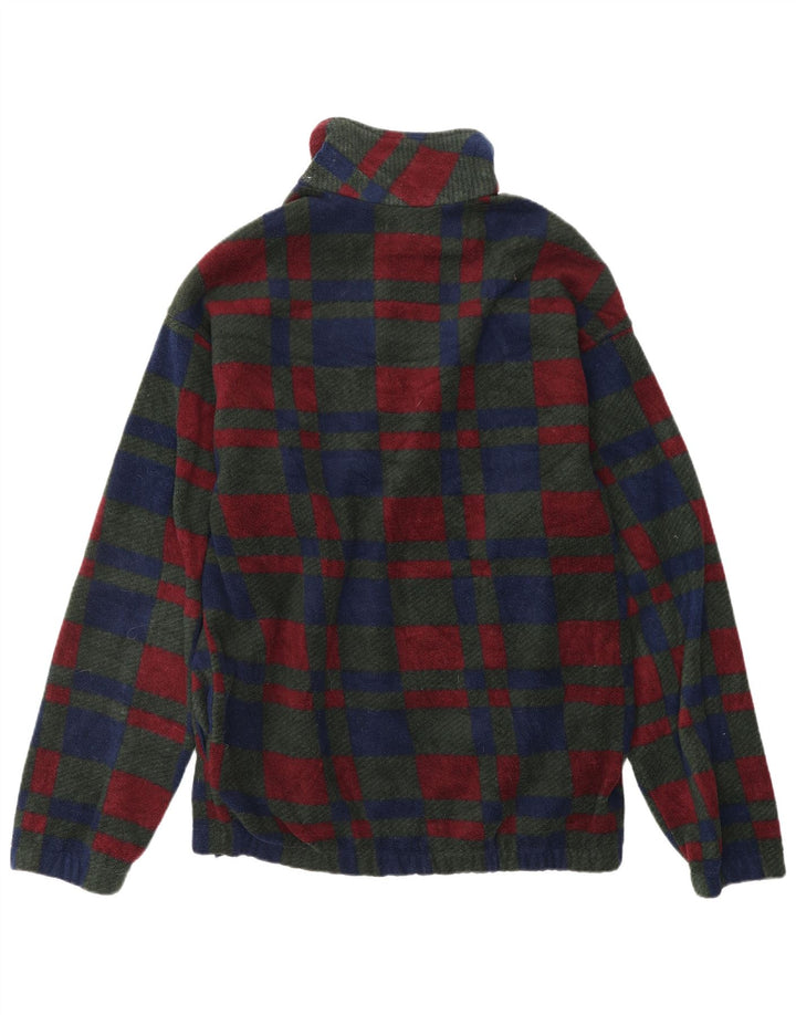 IZOD Męski sweter polarowy z zamkiem błyskawicznym, mały, wielobarwny poliester w kratkę
