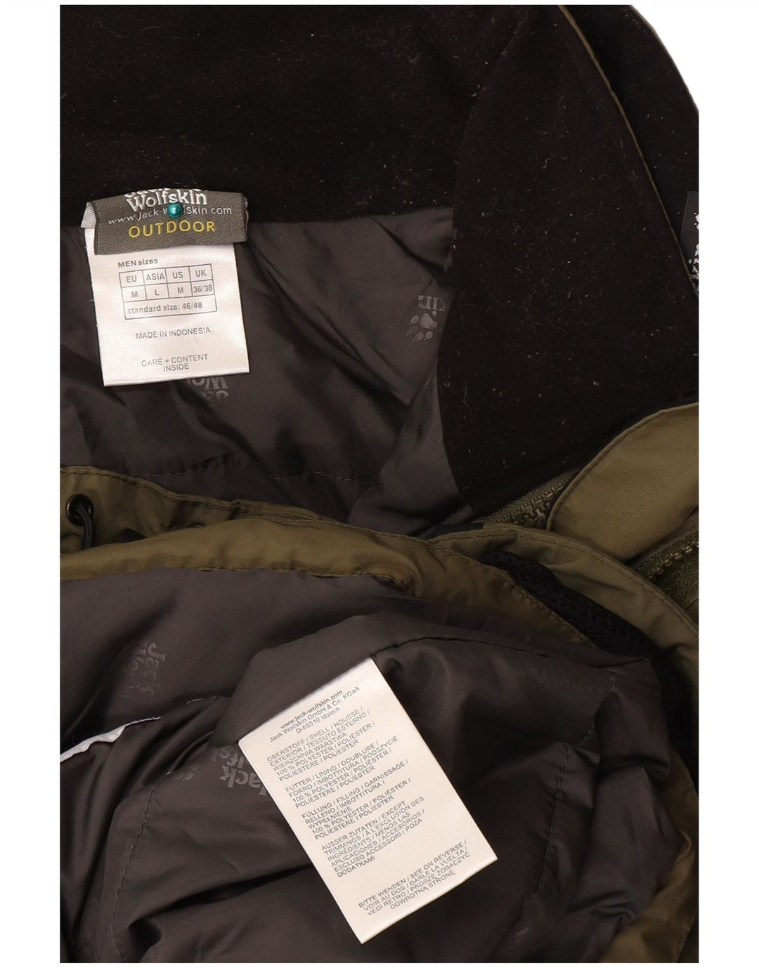 Męska kurtka wiatrówka JACK WOLFSKIN UK 36/38 w kolorze średniego khaki