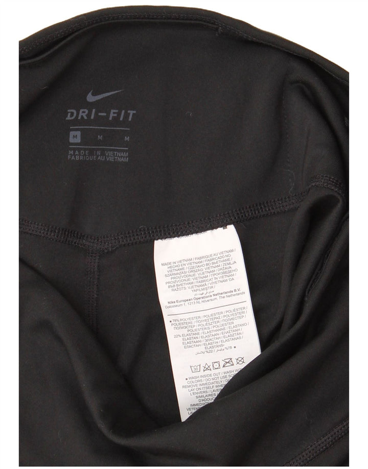 Damskie legginsy Nike Dri Fit Graphic Capri UK 12, średni czarny poliester
