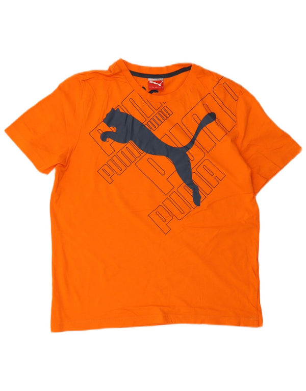 Puma Mens Graphic T-Shirt Top Small Orange