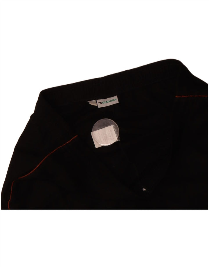 DIADORA Mens Graphic Sport Shorts Large  Black Colourblock Polyester