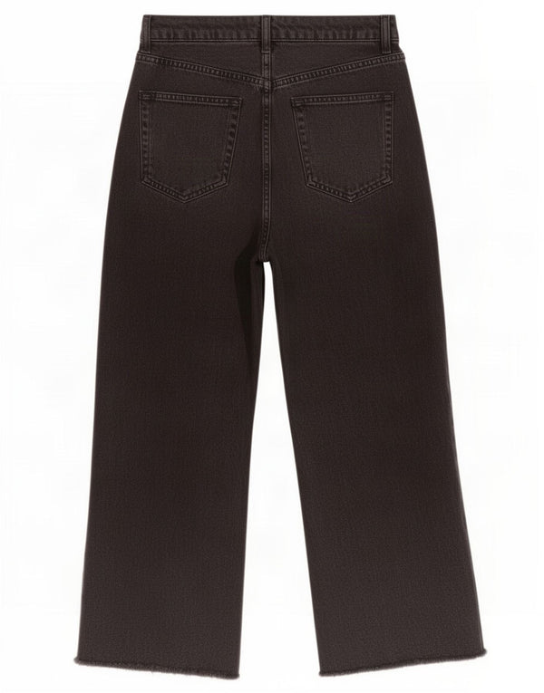 Damskie jeansy Crop z wysokim stanem i szeroką nogawką Topshop W26 L24 Szare