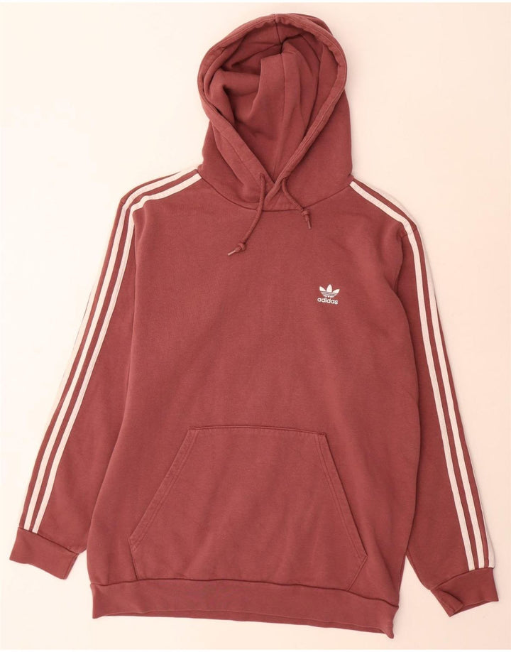 Adidas Męski sweter z kapturem, duży, bordowy, bawełniany