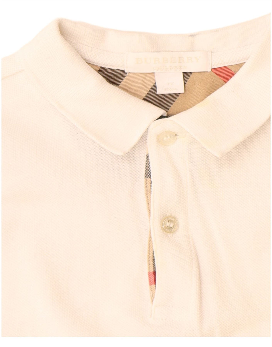 Chłopięca koszulka polo Burberry, 6-7 lat, biała, bawełniana