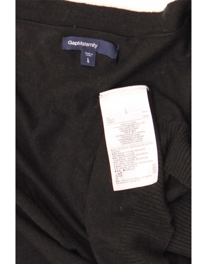 Sweter damski Gap z dekoltem w kształcie litery V, UK 14, duży, czarny poliester