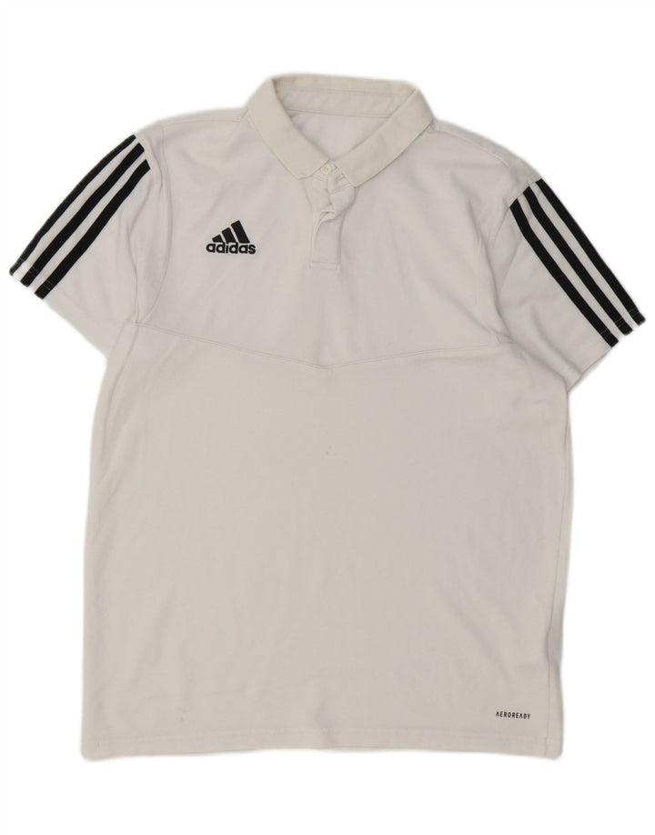 Męska koszulka polo Adidas Aeroready, średnia biała bawełna