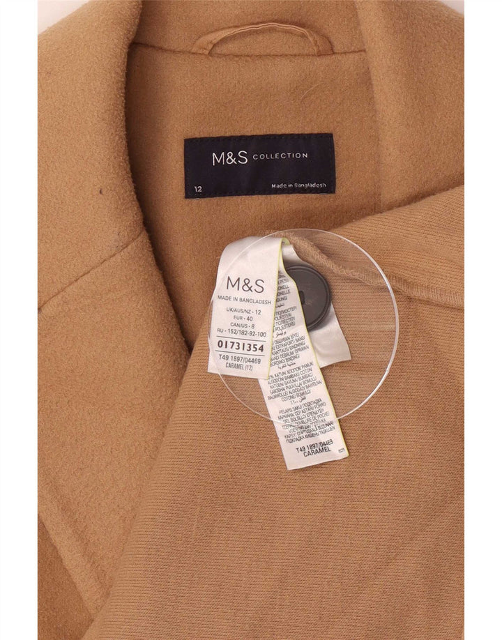 Marks & Spencer Płaszcz damski UK 12, średni brązowy poliester