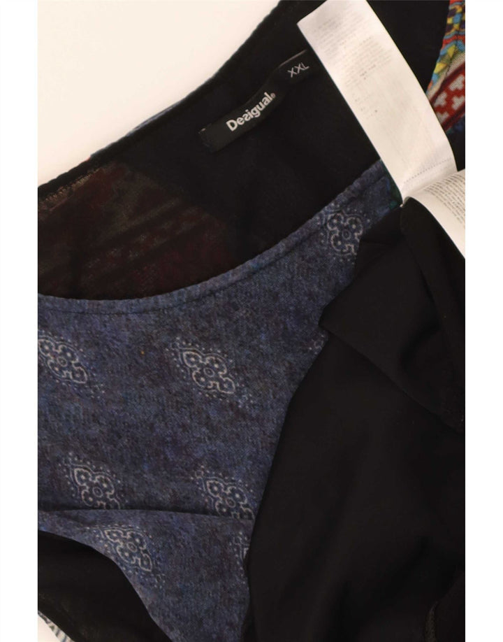 Damska graficzna sukienka o linii A Desigual UK 20 2XL Wielobarwny patchwork