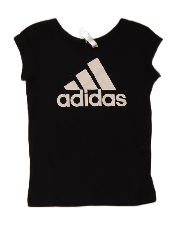 Damska koszulka z grafiką Adidas Top UK 4/6 XS Czarna bawełna