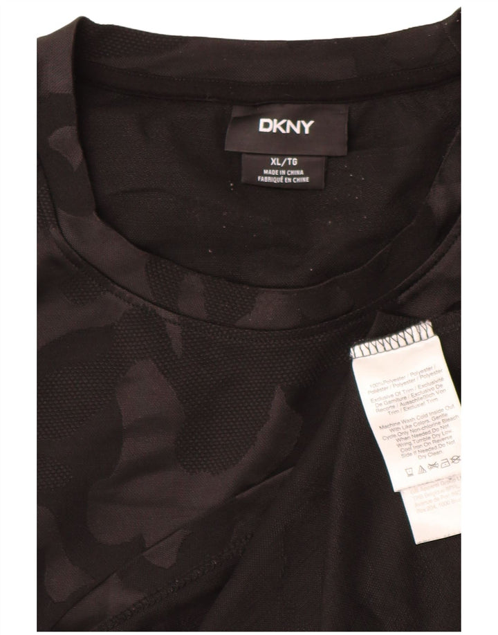 T-shirt męski DKNY Top XL, czarny kamuflaż, poliester