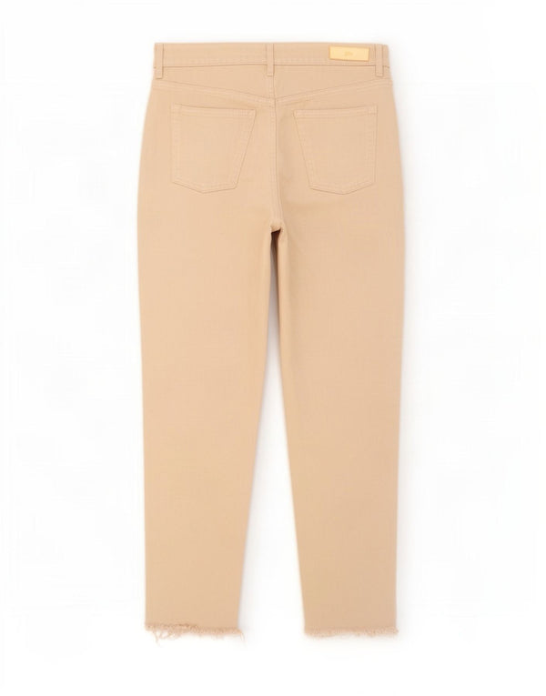 Damskie jeansy Zara z wysokim stanem, zwężane EU 40 Medium W30 L28, beżowa bawełna