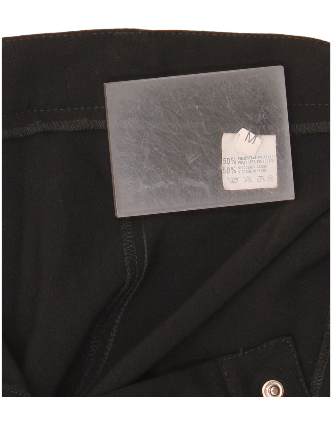 Damskie spodnie typu Chino Bootcut w stylu vintage, średnie W30 L32, czarny poliester