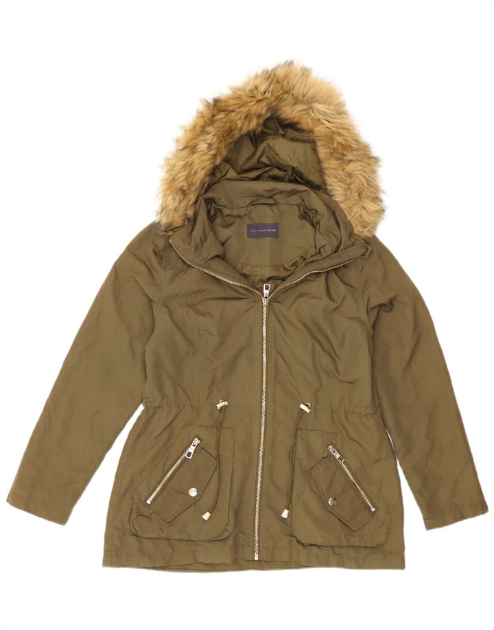 Marks & Spencer Damska kurtka przeciwdeszczowa z kapturem, oversize, UK 8, Small Khaki