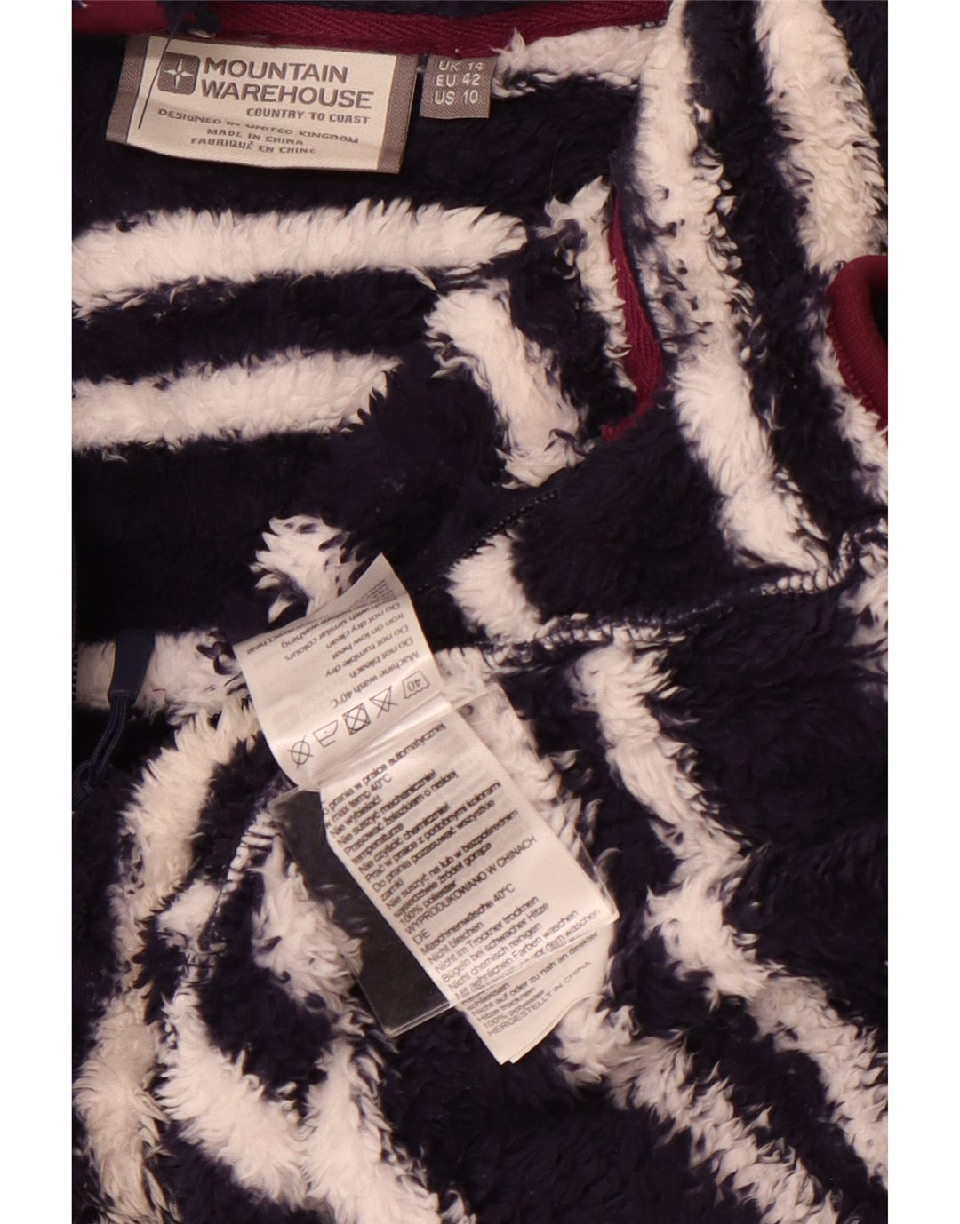 MOUNTAIN WAREHOUSE Damski sweter polarowy UK 14 w duże granatowe paski