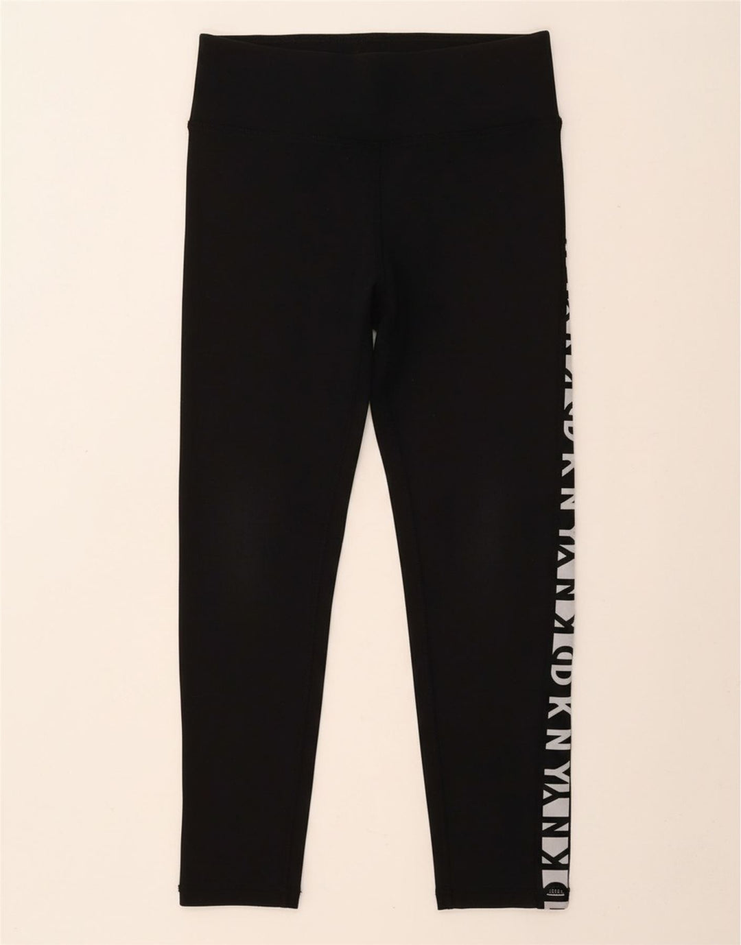 DKNY Womens Graphic Capri Leggings UK 12 Medium Black Cotton