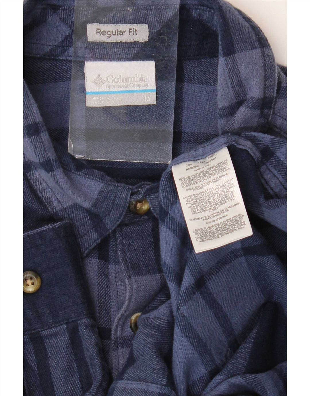 Męska koszula flanelowa Columbia Omni-Wick o regularnym kroju, w średnią granatową kratkę