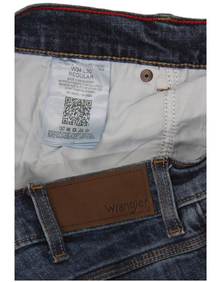 Męskie jeansy Wrangler Regular Straight W34 L30 Niebieskie bawełniane