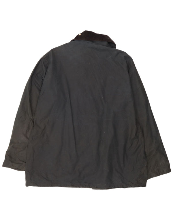 Męska kurtka z woskowanej bawełny Miller & Simons UK 42 XL, czarna