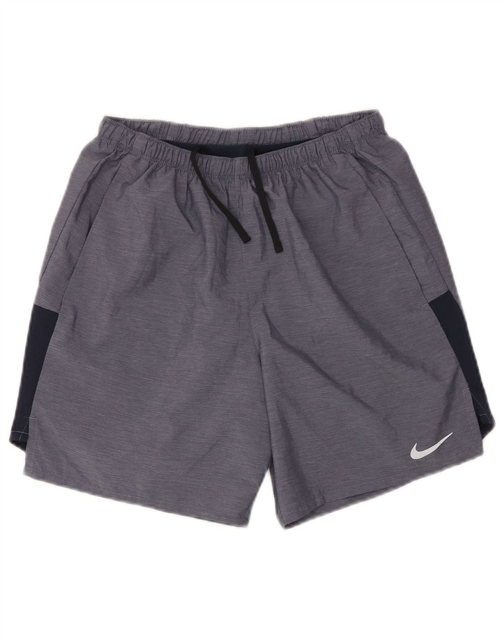 Damskie spodenki sportowe NIKE Dri Fit UK 10, mały, niebieski, poliester z blokami kolorów