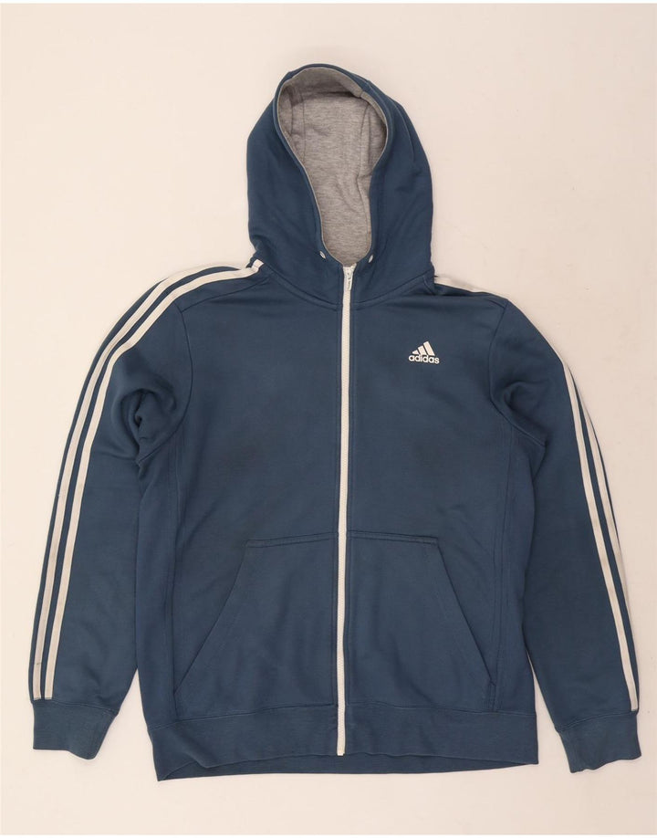 Adidas Męski sweter z kapturem Climalite Zip, duży granatowy poliester