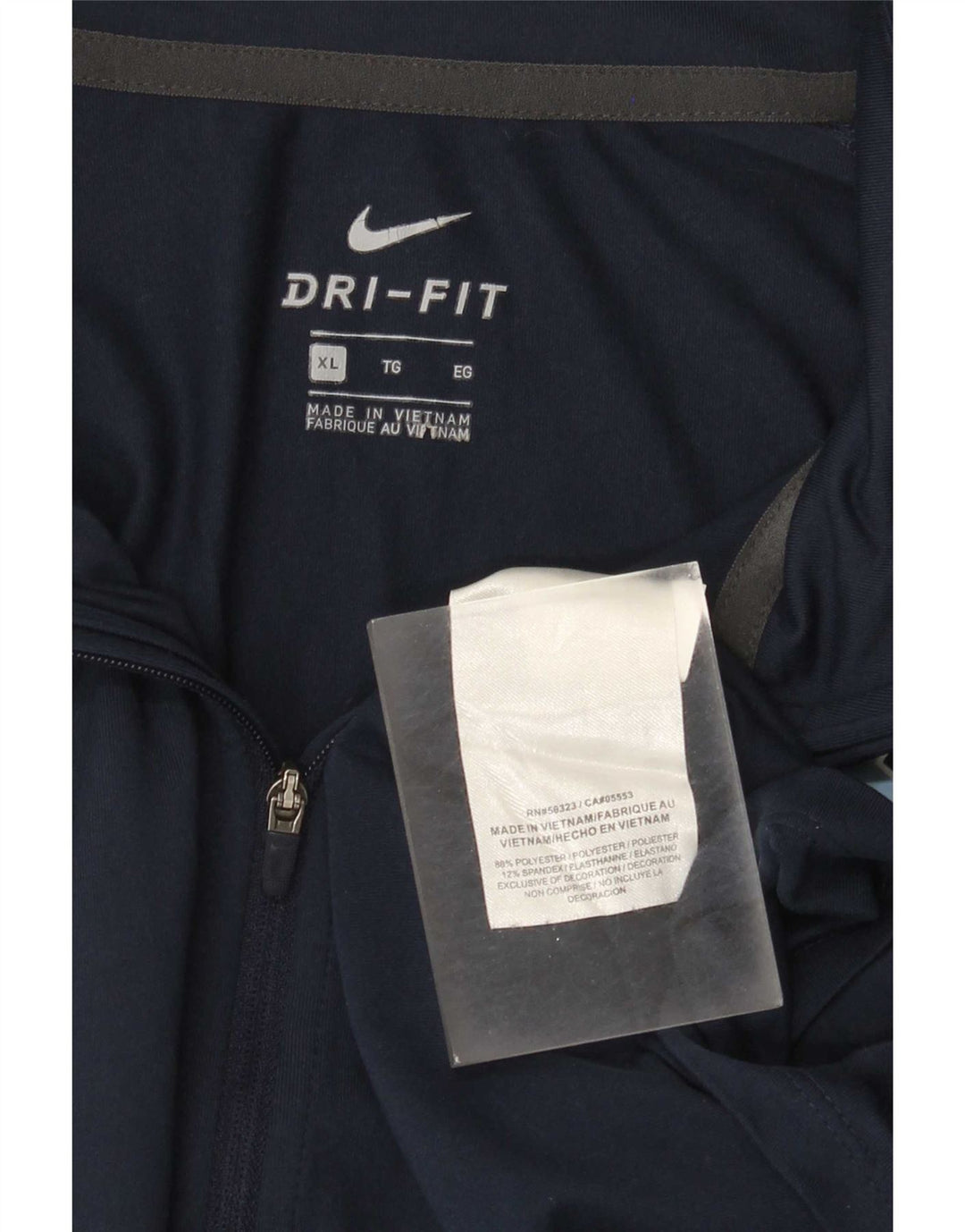 Męski dres Nike Dri Fit z grafiką i zamkiem błyskawicznym na szyi, XL granatowy