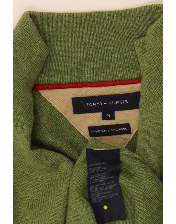 Męski sweter zapinany na zamek Tommy Hilfiger Średni zielony owcza wełna