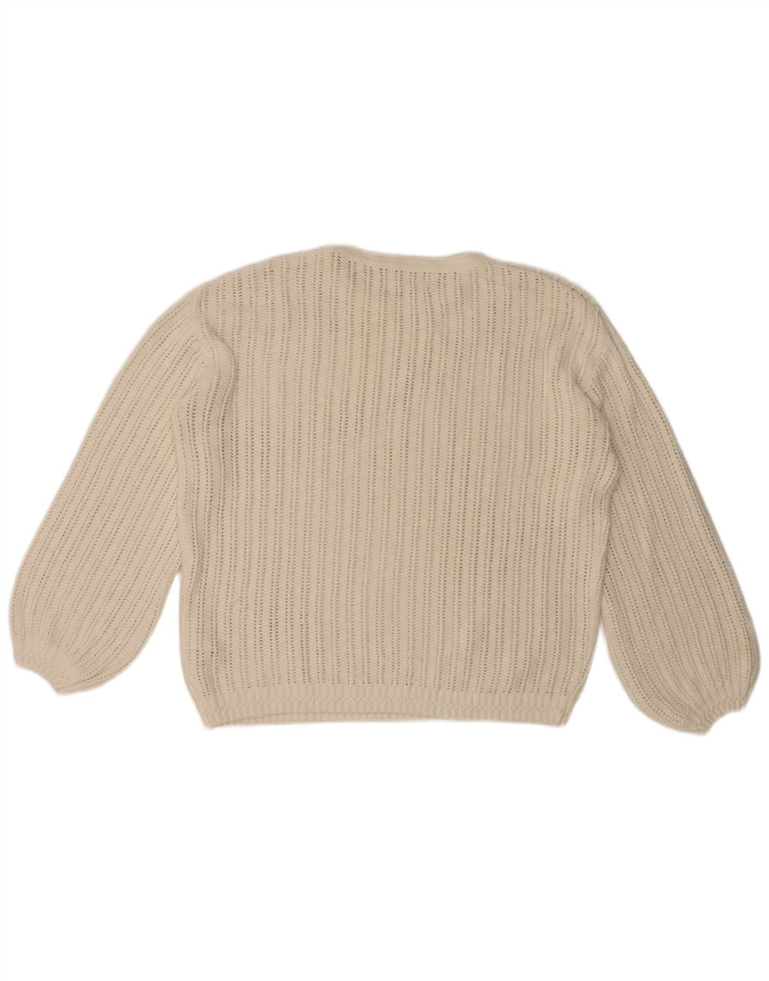 Damski sweter oversize Fat Face z okrągłym dekoltem UK 12, średni biały