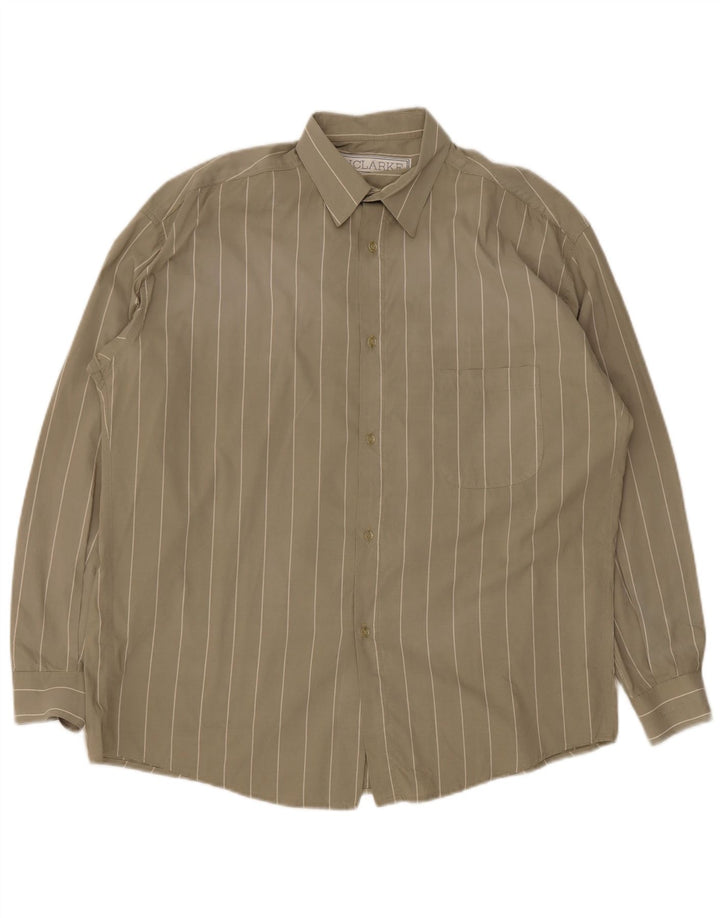 Koszula męska w stylu vintage, średnie khaki w paski