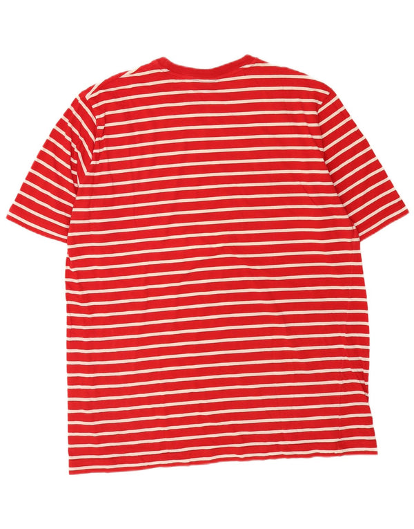 T-shirt męski Paul & Shark, bawełniany, czerwony, w prążki, 2XL