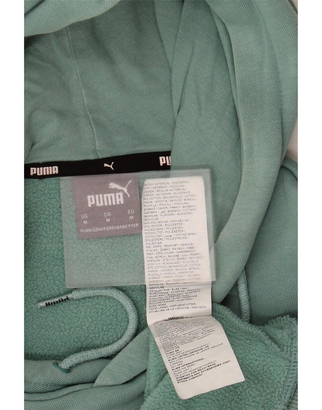 Męski sweter z kapturem Puma, średni zielony, bawełniany