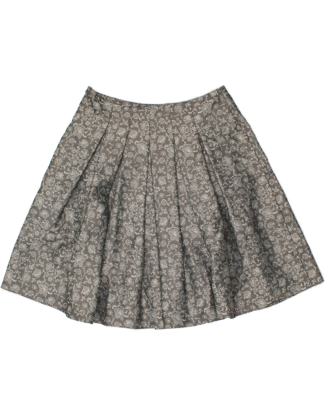 VINTAGE Womens Mini Skirt EU 34 XS W30  Grey Floral Polyester Vintage Vintage and Second-Hand Vintage from Messina Hembry 