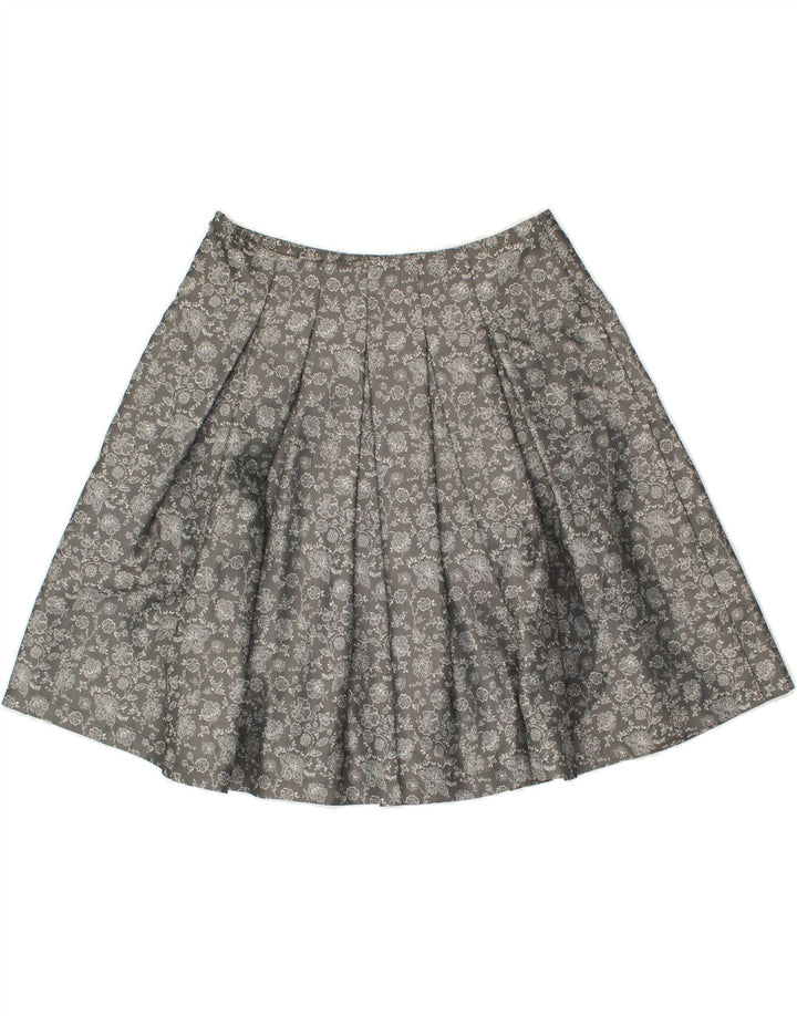 VINTAGE Womens Mini Skirt EU 34 XS W30  Grey Floral Polyester Vintage Vintage and Second-Hand Vintage from Messina Hembry 
