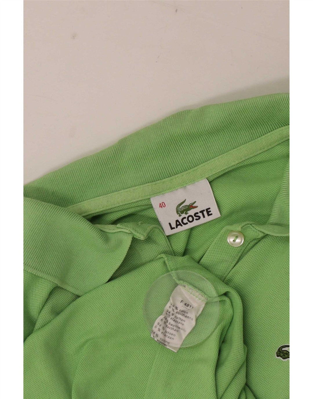 Damska koszulka polo Lacoste, rozmiar 40, średnia, zielona bawełna