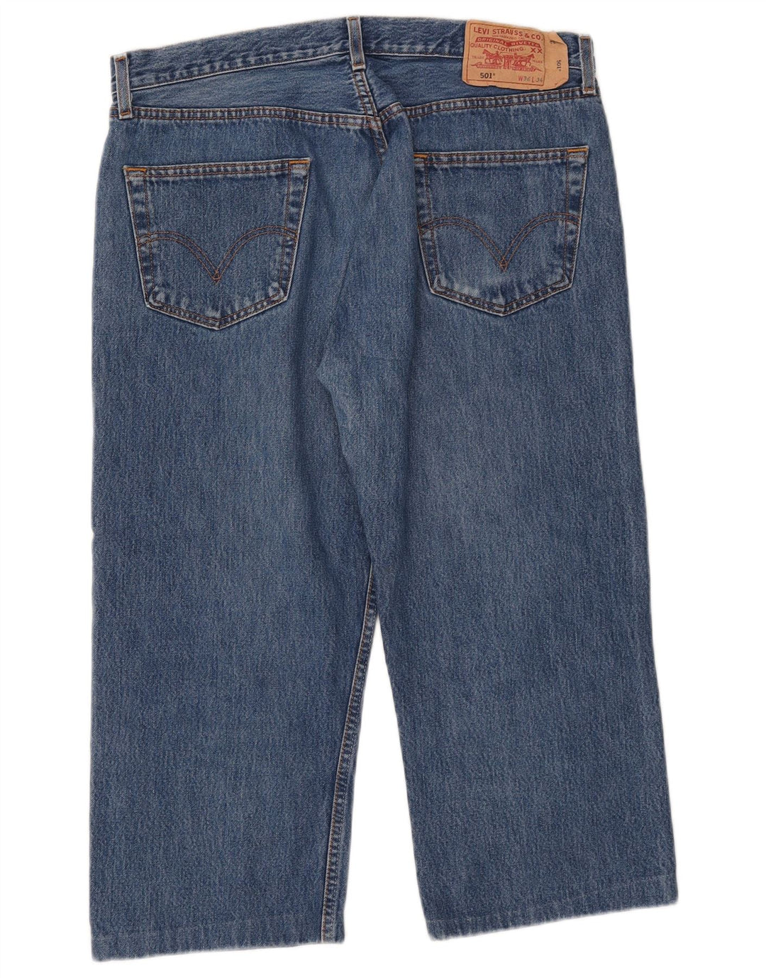 Męskie dżinsy Levi's 501 Capri W36 L21 Niebieska bawełna