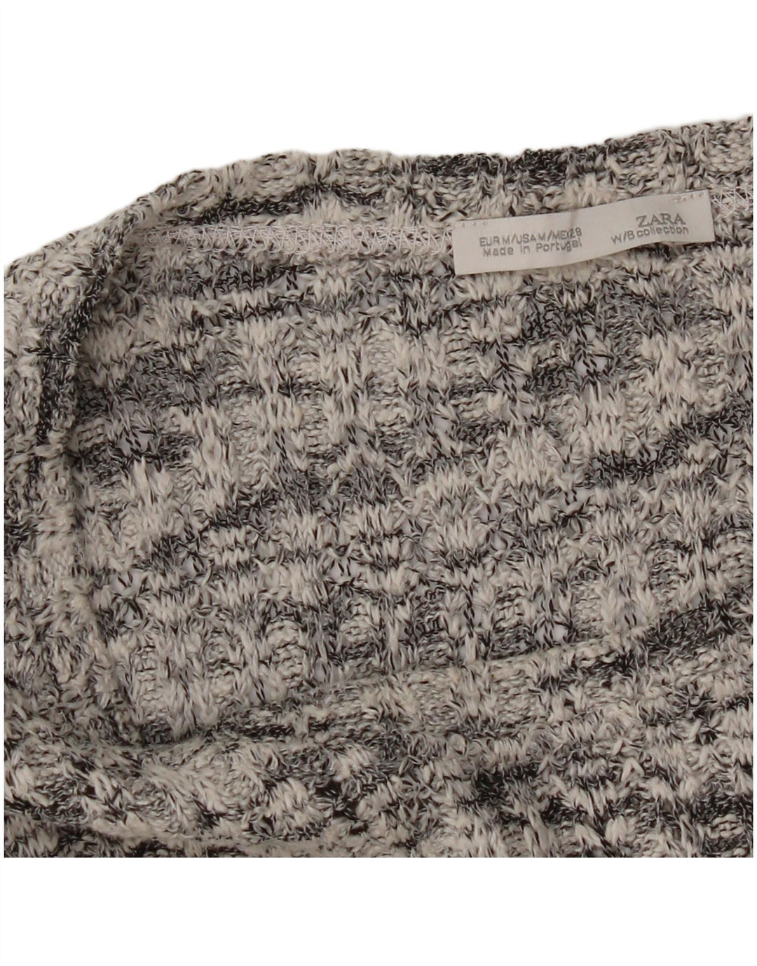 Damski sweter oversize z dekoltem w łódkę Zara UK 14, średni szary