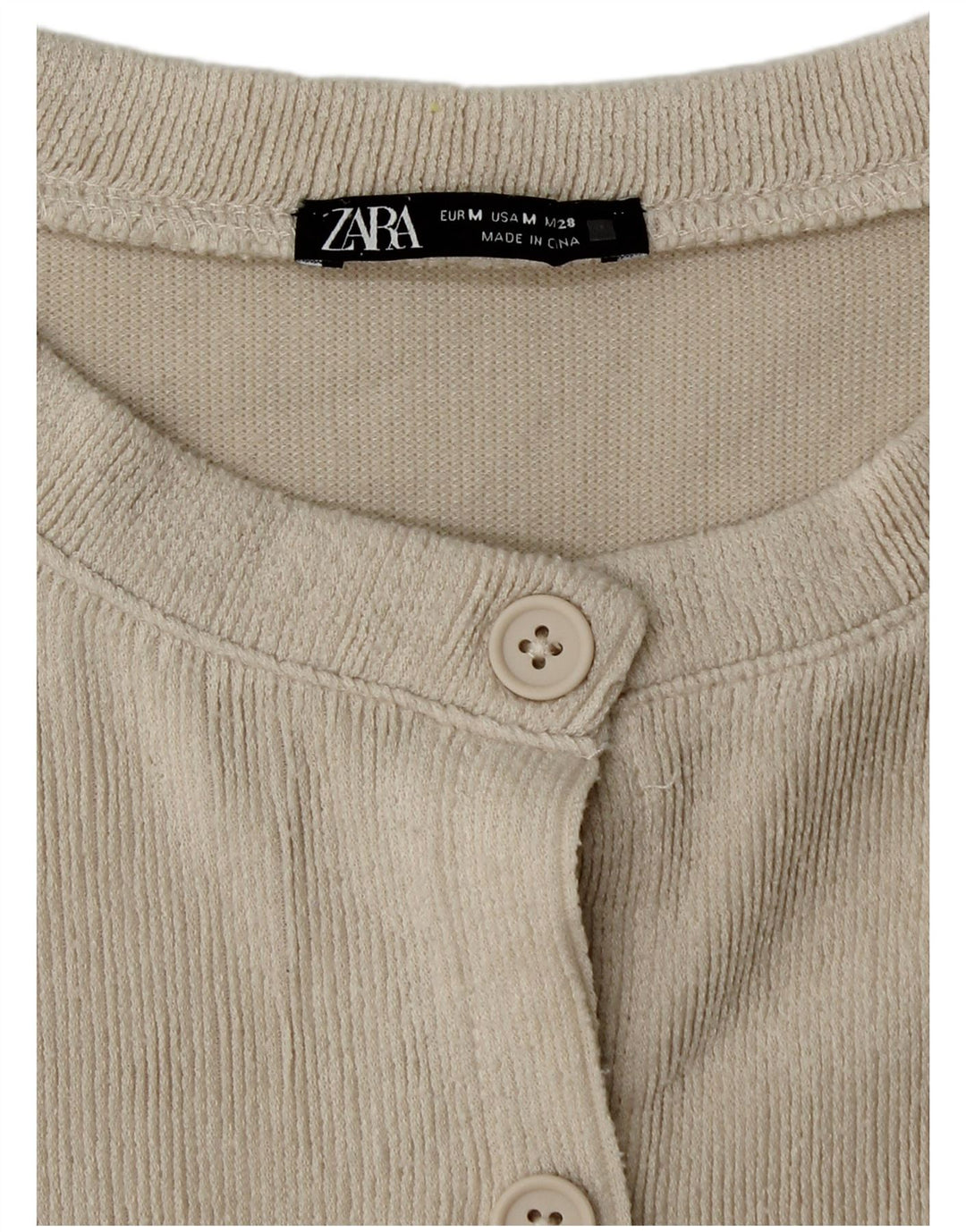 Sweter damski Zara Crop Cardigan UK 12 średni beż