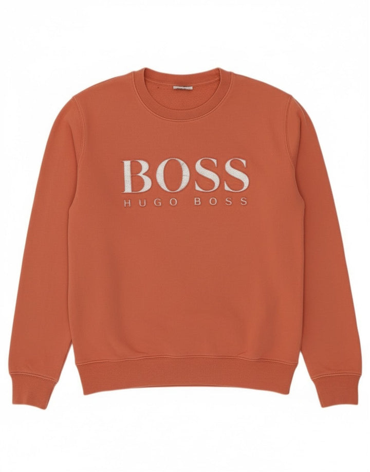 Damska bluza z grafiką Hugo Boss UK 12, średnia pomarańcza