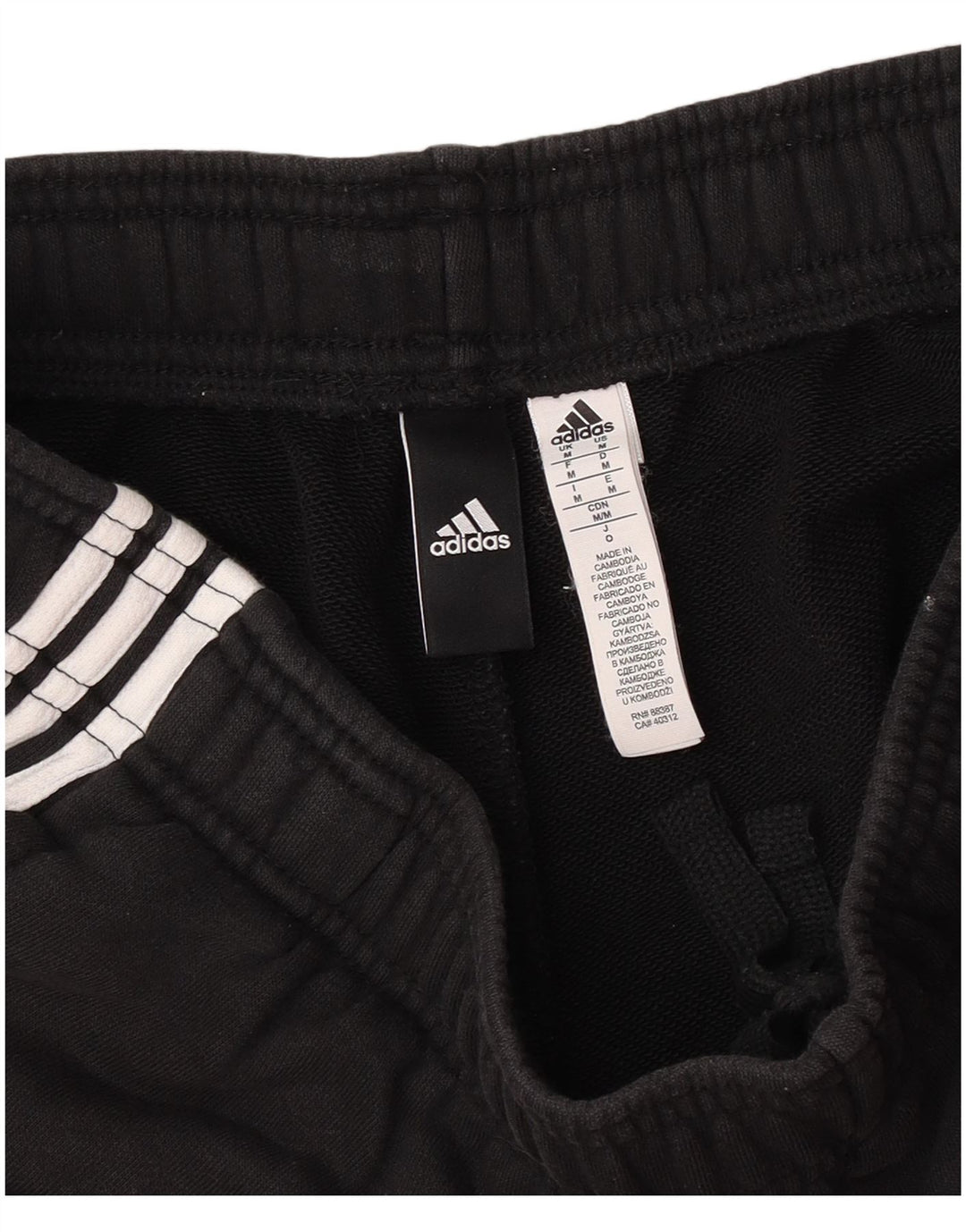 Męskie spodenki sportowe Adidas, średnie czarne, bawełniane