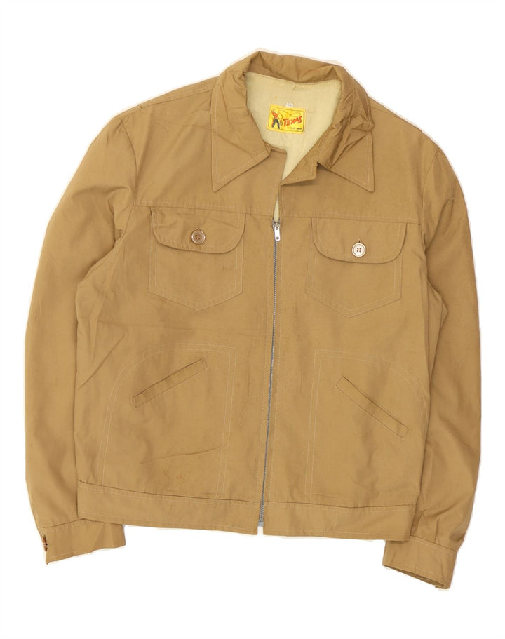 VINTAGE Womens Bomber Jacket IT 48 XL Beige Vintage Vintage and Second-Hand Vintage from Messina Hembry 