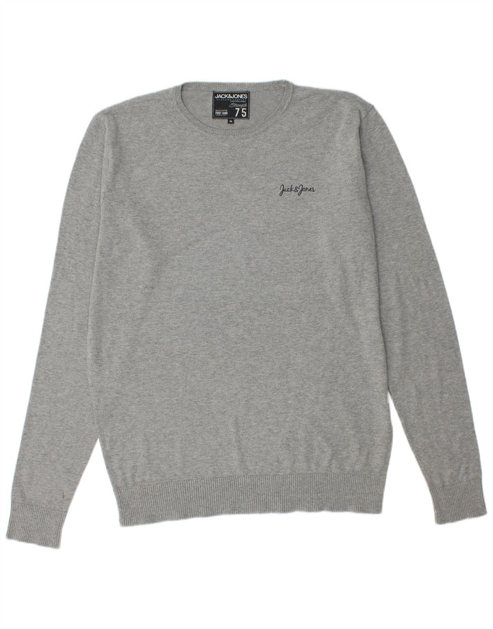 Męski sweter Jack & Jones z okrągłym dekoltem XL, szary, nakrapiany