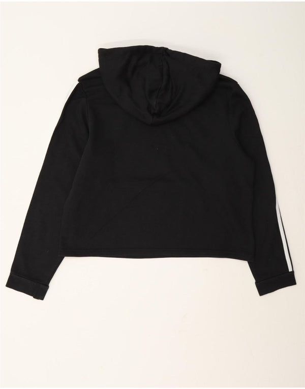 Damska bluza z kapturem Adidas Crop Graphic UK 16/18, duża czarna bawełna