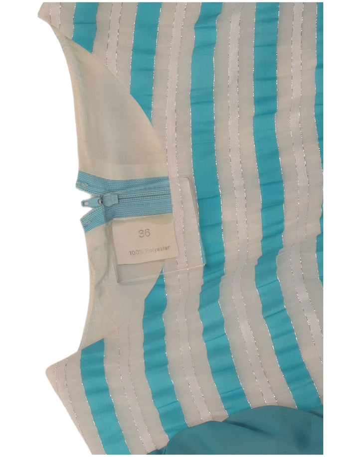 Damska sukienka maxi w stylu vintage IT 36 XS z poliestru w niebieskie paski