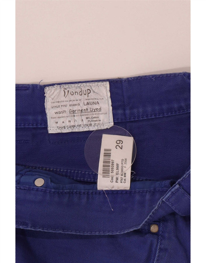 Damskie spodenki jeansowe Dondup o regularnym kroju UK 12 Medium W29, niebieska bawełna